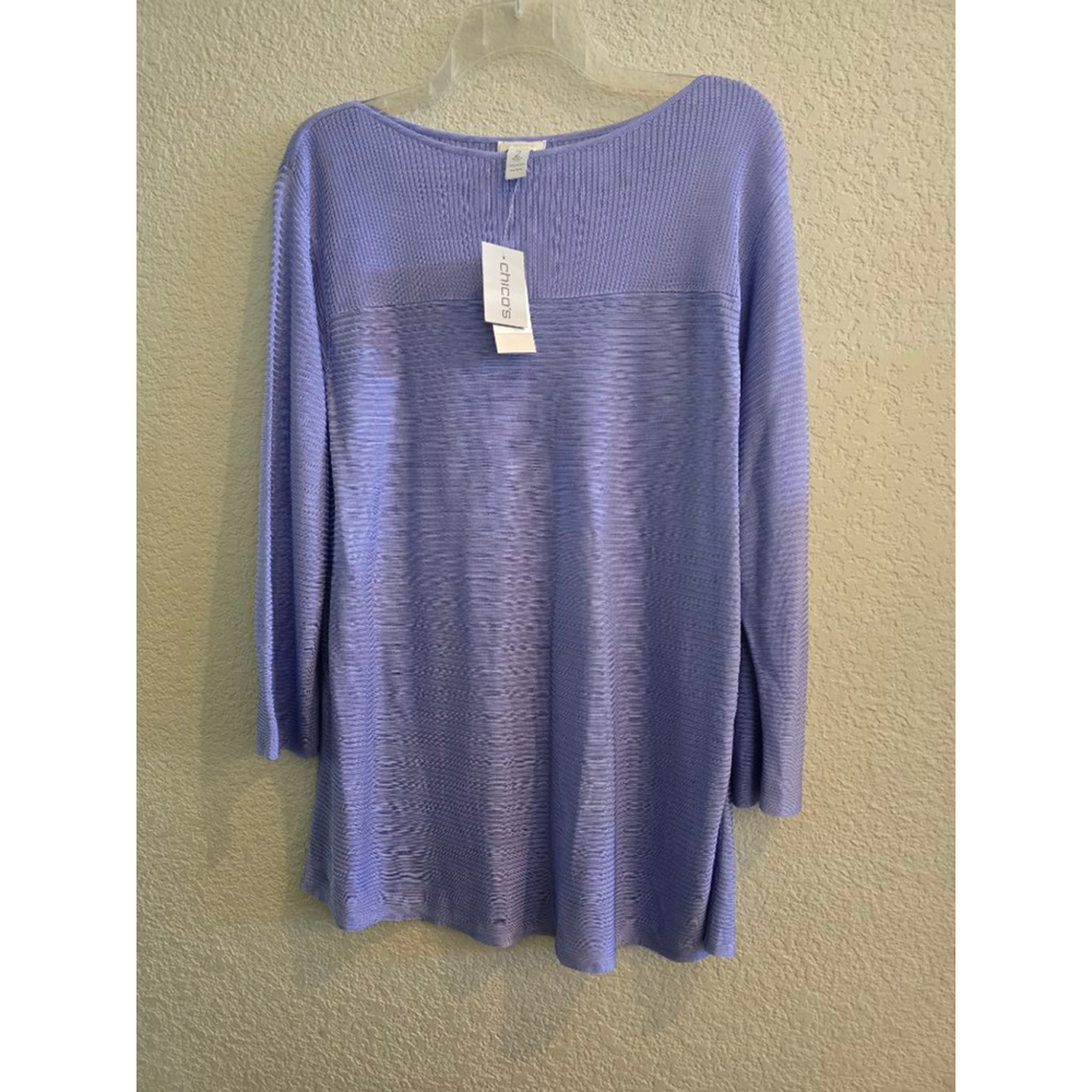 Chico's Lilac Textured Love Lacey Tunic Top Size 2